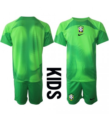 Brasilien Målvakt Bortaställ Barn VM 2022 Kortärmad (+ Korta byxor)